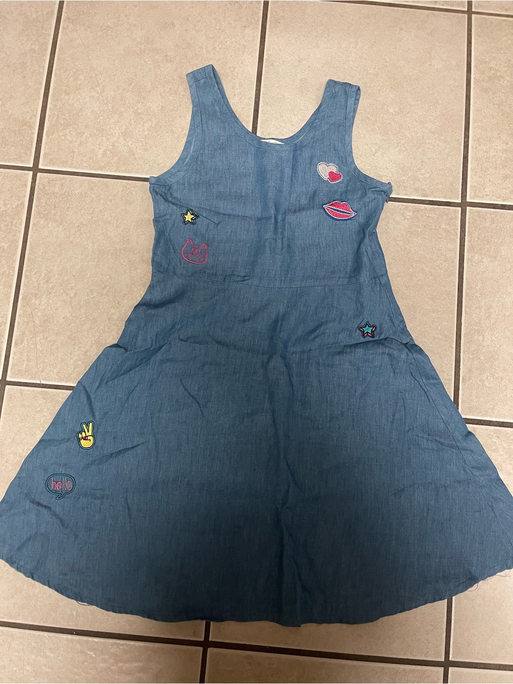 Girls Blue Denim Patch Pocket Dress - Kids Bottoms